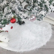 Load image into Gallery viewer, White Christmas Tree Skirt Plush Faux Fur Xmas Tree Carpet Merry Christmas Tree Decorations Ornament New Year Home Decor