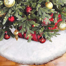 Load image into Gallery viewer, White Christmas Tree Skirt Plush Faux Fur Xmas Tree Carpet Merry Christmas Tree Decorations Ornament New Year Home Decor