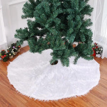 Load image into Gallery viewer, White Christmas Tree Skirt Plush Faux Fur Xmas Tree Carpet Merry Christmas Tree Decorations Ornament New Year Home Decor