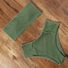 Load image into Gallery viewer, Top Swimsuit Push Up Bikini Set Women's Crop Top High Waist Swimsuit Sport High Cut Bikini Set Two Piece Bathing Suits High Waist Solid Bathing Suit Summer Swimwear Women Beachwear