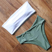Load image into Gallery viewer, Top Swimsuit Push Up Bikini Set Women's Crop Top High Waist Swimsuit Sport High Cut Bikini Set Two Piece Bathing Suits High Waist Solid Bathing Suit Summer Swimwear Women Beachwear