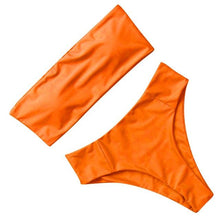 Load image into Gallery viewer, Top Swimsuit Push Up Bikini Set Women's Crop Top High Waist Swimsuit Sport High Cut Bikini Set Two Piece Bathing Suits High Waist Solid Bathing Suit Summer Swimwear Women Beachwear