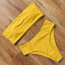 Load image into Gallery viewer, Top Swimsuit Push Up Bikini Set Women's Crop Top High Waist Swimsuit Sport High Cut Bikini Set Two Piece Bathing Suits High Waist Solid Bathing Suit Summer Swimwear Women Beachwear