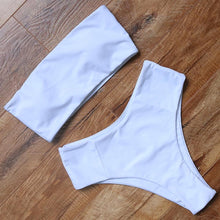Load image into Gallery viewer, Top Swimsuit Push Up Bikini Set Women's Crop Top High Waist Swimsuit Sport High Cut Bikini Set Two Piece Bathing Suits High Waist Solid Bathing Suit Summer Swimwear Women Beachwear