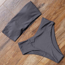 Load image into Gallery viewer, Top Swimsuit Push Up Bikini Set Women's Crop Top High Waist Swimsuit Sport High Cut Bikini Set Two Piece Bathing Suits High Waist Solid Bathing Suit Summer Swimwear Women Beachwear