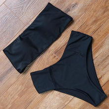 Load image into Gallery viewer, Top Swimsuit Push Up Bikini Set Women's Crop Top High Waist Swimsuit Sport High Cut Bikini Set Two Piece Bathing Suits High Waist Solid Bathing Suit Summer Swimwear Women Beachwear