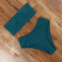 Load image into Gallery viewer, Top Swimsuit Push Up Bikini Set Women's Crop Top High Waist Swimsuit Sport High Cut Bikini Set Two Piece Bathing Suits High Waist Solid Bathing Suit Summer Swimwear Women Beachwear
