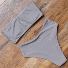 Load image into Gallery viewer, Top Swimsuit Push Up Bikini Set Women's Crop Top High Waist Swimsuit Sport High Cut Bikini Set Two Piece Bathing Suits High Waist Solid Bathing Suit Summer Swimwear Women Beachwear