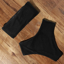 Load image into Gallery viewer, Top Swimsuit Push Up Bikini Set Women's Crop Top High Waist Swimsuit Sport High Cut Bikini Set Two Piece Bathing Suits High Waist Solid Bathing Suit Summer Swimwear Women Beachwear