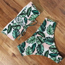 Load image into Gallery viewer, Top Swimsuit Push Up Bikini Set Women's Crop Top High Waist Swimsuit Sport High Cut Bikini Set Two Piece Bathing Suits High Waist Solid Bathing Suit Summer Swimwear Women Beachwear