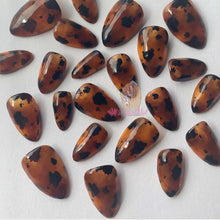 Load image into Gallery viewer, Tortoiseshell Amber Nails Tortoise Shell Nail Art Foil Transfer Decals Wraps Tips Nail Manicure Decorations Leopard Nail Foil Transfer Stickers Leopard Snake Laser Gold Design Nail Foil Decals Art Sticker for Women Manicure Tips