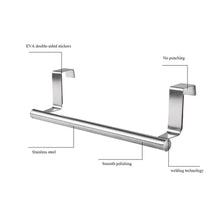 Load image into Gallery viewer, Towel Rack Over Door Towel Bar Hanging Holder Stainless Steel Bathroom Kitchen Cabinet Towel Rag Rack Shelf Hanger Tool Gadget