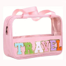 Load image into Gallery viewer, Transparent Letter Pattern Makeup Bag with Handle