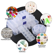Load image into Gallery viewer, Transparent Plastic Storage Jewelry Box Compartment Adjustable Container For Beads Earring Box For Jewelry Rectangle Box Case Storage Container for Jewelry Beads Earring