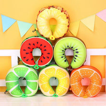 Load image into Gallery viewer, Travel Memory Foam Fruit U Shaped Travel Pillow Neck Support Head Rest Headrest Cushion Pillow Pillow Kids Newborn Travel Neck Pillow U-Shape For Car Headrest Air Cushion Child Car Seat Head Support Infant Baby Cotton U-shaped Pillow