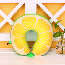 Load image into Gallery viewer, Travel Memory Foam Fruit U Shaped Travel Pillow Neck Support Head Rest Headrest Cushion Pillow Pillow Kids Newborn Travel Neck Pillow U-Shape For Car Headrest Air Cushion Child Car Seat Head Support Infant Baby Cotton U-shaped Pillow