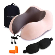 Load image into Gallery viewer, Travel Pillow U Shaped Memory Foam Neck Pillows Neck Cervical Airplane Pillow Healthcare Bedding Free Eye Mask and Earplugs Neck Support Pillow Headrest Travel Folding Slow Rebound Journey Trip Cushion Memory Foam Travel Pillow Neck Pillow