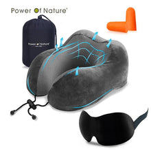 Load image into Gallery viewer, Travel Pillow U Shaped Memory Foam Neck Pillows Neck Cervical Airplane Pillow Healthcare Bedding Free Eye Mask and Earplugs Neck Support Pillow Headrest Travel Folding Slow Rebound Journey Trip Cushion Memory Foam Travel Pillow Neck Pillow