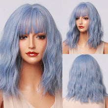 Load image into Gallery viewer, Treding Bob Straight Brown Black Ombre Synthetic Wig Natural Short Wig for Women Middle Part Cosplay Wigs Heat Resistant Wigs For Black Women Wigs For Cosplay