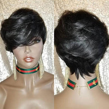 Load image into Gallery viewer, Trending Natural Color Short Bob Straight Human Wigs With Bangs Brazilian Virgin Hair Pixie Cut Wig Human Hair Wig For Black Women Gifts for Girlfriends