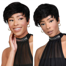 Load image into Gallery viewer, Trending Natural Color Short Bob Straight Human Wigs With Bangs Brazilian Virgin Hair Pixie Cut Wig Human Hair Wig For Black Women Gifts for Girlfriends
