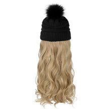 Load image into Gallery viewer, Trendy Hat Wig Synthetic Long Wavy Wigs with Beret Hat Knitted Fashion black Autumn Winter Cap Hair Extensions Wigs For Black Women Cosplay Wigs For Women