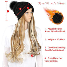 Load image into Gallery viewer, Trendy Hat Wig Synthetic Long Wavy Wigs with Beret Hat Knitted Fashion black Autumn Winter Cap Hair Extensions Wigs For Black Women Cosplay Wigs For Women