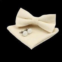 Load image into Gallery viewer, Trendy Tiny Dots Print Bowtie With Pocket Square And Cufflinks Set For Men Retro Butterfly Party Wedding Bowties Without Box Stylish Ties Gift