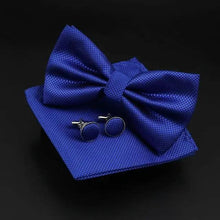 Load image into Gallery viewer, Trendy Tiny Dots Print Bowtie With Pocket Square And Cufflinks Set For Men Retro Butterfly Party Wedding Bowties Without Box Stylish Ties Gift