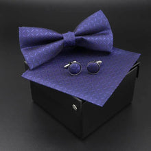Load image into Gallery viewer, Trendy Tiny Dots Print Bowtie With Pocket Square And Cufflinks Set For Men Retro Butterfly Party Wedding Bowties Without Box Stylish Ties Gift