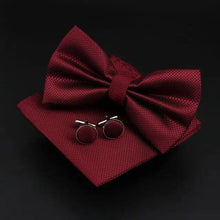 Load image into Gallery viewer, Trendy Tiny Dots Print Bowtie With Pocket Square And Cufflinks Set For Men Retro Butterfly Party Wedding Bowties Without Box Stylish Ties Gift