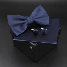 Load image into Gallery viewer, Trendy Tiny Dots Print Bowtie With Pocket Square And Cufflinks Set For Men Retro Butterfly Party Wedding Bowties Without Box Stylish Ties Gift