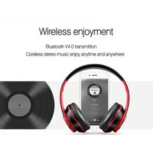 Load image into Gallery viewer, Wireless Headset Bluetooth Earphones and Headphone Foldable Adjustment Bluetooth Wired Headphones TF Card MP3 FM Radios For Online Class Business Trip Travel Video Conference