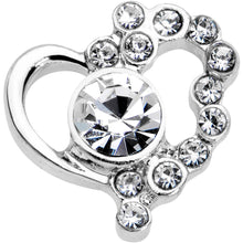 Load image into Gallery viewer, 1/4 Clear Gem Heart Cluster Cartilage Tragus Earring