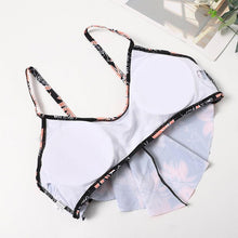Load image into Gallery viewer, Tropical Bikini Bottom Padded Ruffled Top Push Up Bikini Swimsuit For Women Underwire Bikini Top Ruffle Padded Two Piece Bathing Suits Teen Girls Two Piece Swimsuit Women Cross Back Bathing Suit Swimwear