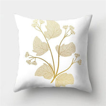 Load image into Gallery viewer, Tropical Leaf Flower Green Yellow Pillowcase Decorative Throw Pillow Case Cushion Cover Gold Stamping Leaves Polyester Cushion Cover Throw Pillow Decorative Cushions Home Decor Pillow Covers