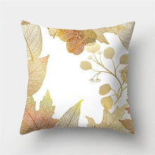 Load image into Gallery viewer, Tropical Leaf Flower Green Yellow Pillowcase Decorative Throw Pillow Case Cushion Cover Gold Stamping Leaves Polyester Cushion Cover Throw Pillow Decorative Cushions Home Decor Pillow Covers