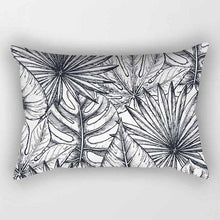 Load image into Gallery viewer, Tropical Plants Flowers Beauty Pattern Pillow Covers Short Plush Tropical Palm Leaves Throw Pillow Cover Summer Exotic Jungle Plant Tropical Palm On The Geometric Cotton LinGEOen Decorative Rectangular Pillowcase Rectangle Small Pillow Cases