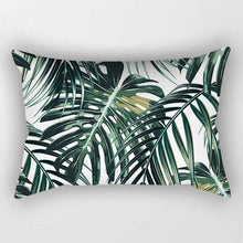 Load image into Gallery viewer, Tropical Plants Flowers Beauty Pattern Pillow Covers Short Plush Tropical Palm Leaves Throw Pillow Cover Summer Exotic Jungle Plant Tropical Palm On The Geometric Cotton LinGEOen Decorative Rectangular Pillowcase Rectangle Small Pillow Cases