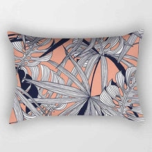 Load image into Gallery viewer, Tropical Plants Flowers Beauty Pattern Pillow Covers Short Plush Tropical Palm Leaves Throw Pillow Cover Summer Exotic Jungle Plant Tropical Palm On The Geometric Cotton LinGEOen Decorative Rectangular Pillowcase Rectangle Small Pillow Cases