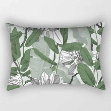 Load image into Gallery viewer, Tropical Plants Flowers Beauty Pattern Pillow Covers Short Plush Tropical Palm Leaves Throw Pillow Cover Summer Exotic Jungle Plant Tropical Palm On The Geometric Cotton LinGEOen Decorative Rectangular Pillowcase Rectangle Small Pillow Cases