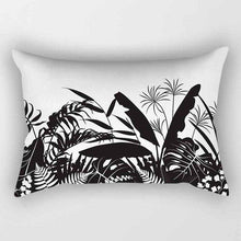 Load image into Gallery viewer, Tropical Plants Flowers Beauty Pattern Pillow Covers Short Plush Tropical Palm Leaves Throw Pillow Cover Summer Exotic Jungle Plant Tropical Palm On The Geometric Cotton LinGEOen Decorative Rectangular Pillowcase Rectangle Small Pillow Cases