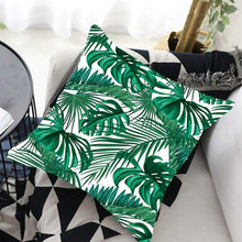 Load image into Gallery viewer, Tropical Plants Palm Leaf Pillow Cover Green Leaves Cushion Covers Flower Decorative Pillow Sofa Decorative Throw Pillow Covers Tropical Green Leaves Floor Pillow Cover for Couch Cushion Cover Plant Monstera Leaf 45x45cm