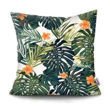 Load image into Gallery viewer, Tropical Plants Palm Leaf Pillow Cover Green Leaves Cushion Covers Flower Decorative Pillow Sofa Decorative Throw Pillow Covers Tropical Green Leaves Floor Pillow Cover for Couch Cushion Cover Plant Monstera Leaf 45x45cm