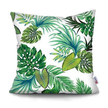 Load image into Gallery viewer, Tropical Plants Palm Leaf Pillow Cover Green Leaves Cushion Covers Flower Decorative Pillow Sofa Decorative Throw Pillow Covers Tropical Green Leaves Floor Pillow Cover for Couch Cushion Cover Plant Monstera Leaf 45x45cm