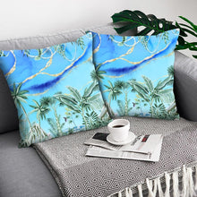 Load image into Gallery viewer, Tropical Plants Palm Leaf Pillow Cover Green Leaves Cushion Covers Flower Decorative Pillow Sofa Decorative Throw Pillow Covers Tropical Green Leaves Floor Pillow Cover for Couch Cushion Cover Plant Monstera Leaf 45x45cm