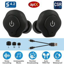 Load image into Gallery viewer, True Wireless Earbuds CSR v4.2 In-Ear Stereo Headsets