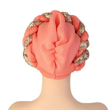 Load image into Gallery viewer, Turbans Pleated Soft Beanie Headwrap Lightweight African Hat Arab Wrap Elegant Muslim Turban Scarf Women Hijabs Hair Accessories Cap bonnet for Women