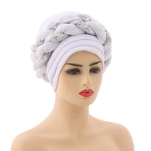 Load image into Gallery viewer, Turbans Pleated Soft Beanie Headwrap Lightweight African Hat Arab Wrap Elegant Muslim Turban Scarf Women Hijabs Hair Accessories Cap bonnet for Women