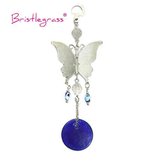 Load image into Gallery viewer, Turkish Blue Evil Eye Rhinestone Butterfly Amulet with Blue Rhinestone Car Charm Rear View Mirror Wall Hanging Protection Lucky Charms Wall Hanging Pendant Protection Home Decor Blessing Gift